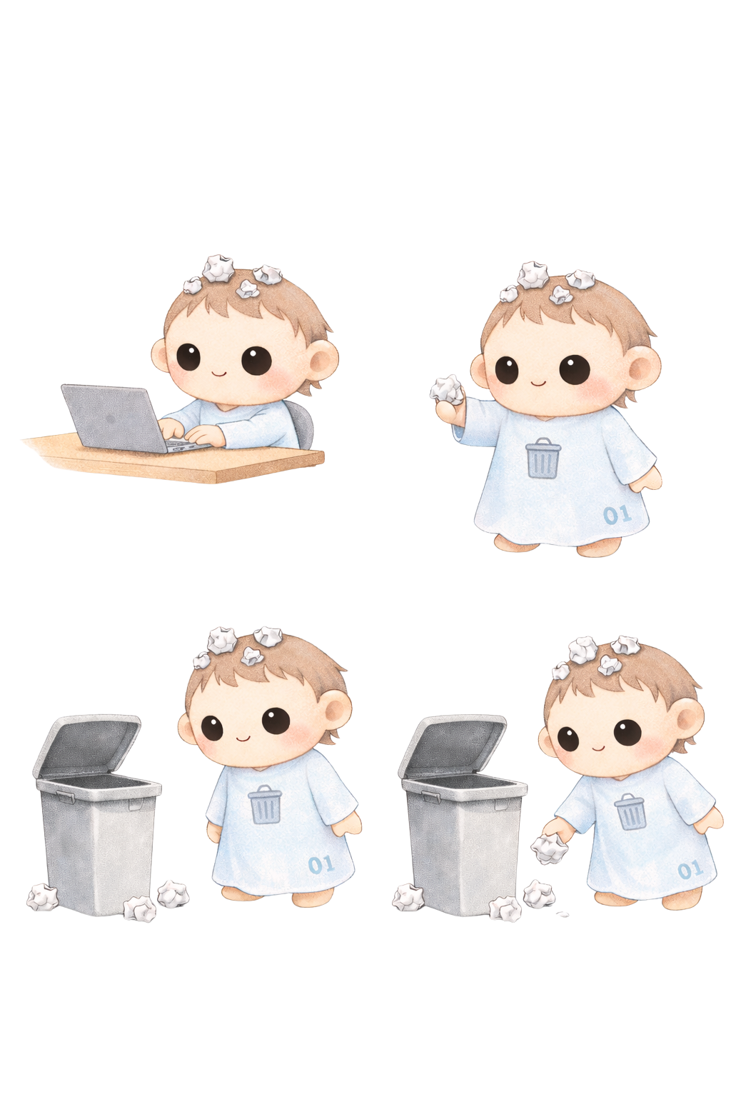 ハコワの行動4コマ